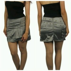 Gray Mini Skirt With Studs